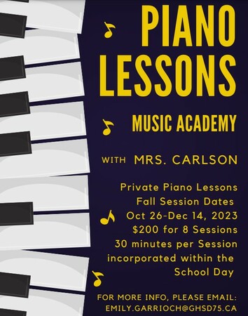 information about piano lessons and music academy